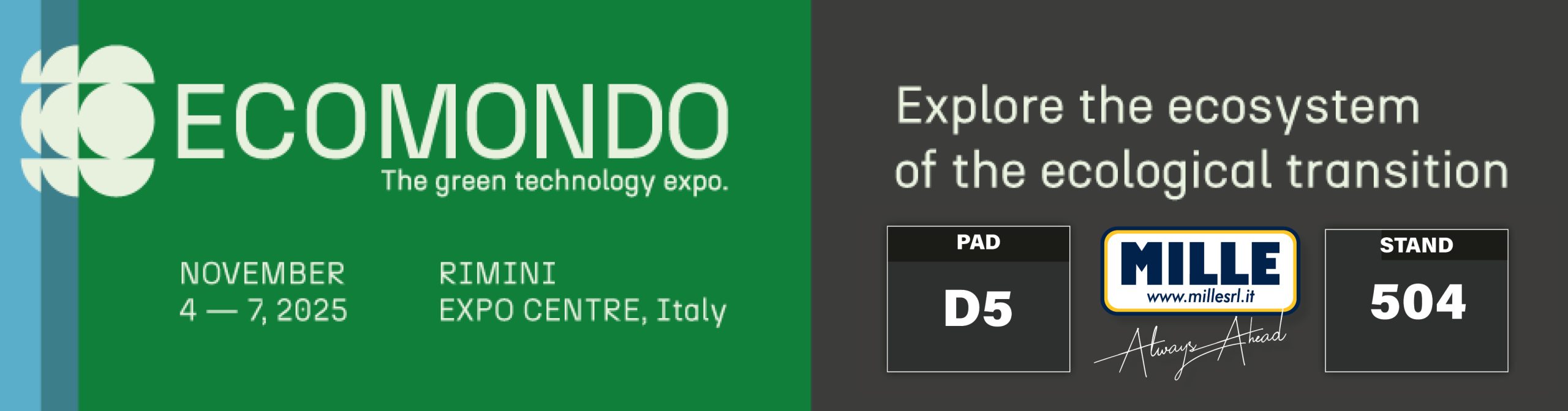 Ecomondo 4-7 novembre 2025, padiglione D5 – Stand 504